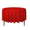 90" Round Polyester Fabric Tablecloths for Wedding Banquet - Red
