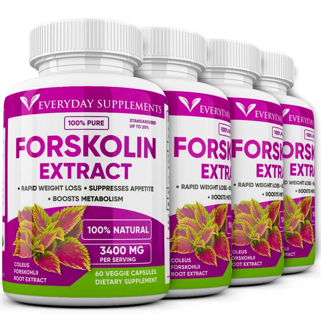 4 x Forskolin Maximum Strength 100% Pure 3400mg Rapid Results! Forskolin Extract