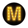 Letter M Initial Monogram Yellow Marquee Theater Light PopSockets Swappable PopGrip