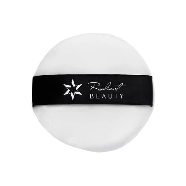 Radiant Beauty Round Powder Puff - Premium Soft Fabric with Ergonomic Strap for Flawless Loose and Pressed Powder Application - Gentle on Skin, Durable, and Portable - Pack of 1