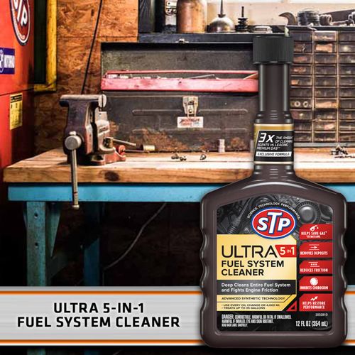 STP Ultra 5 In 1 Fuel System Cleaner and Stabilizer, Deep Cleans Fuel System and Fights Engine Friction, 12 FlOz