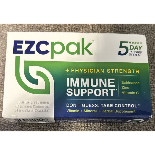 EZCPAK Physician Strength Immune Support 5 Day Tapered System 28 Caps Exp 06/25