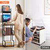 Record Player Stand with Vinyl Storage, Tall Record Player Table with Rack Turnt