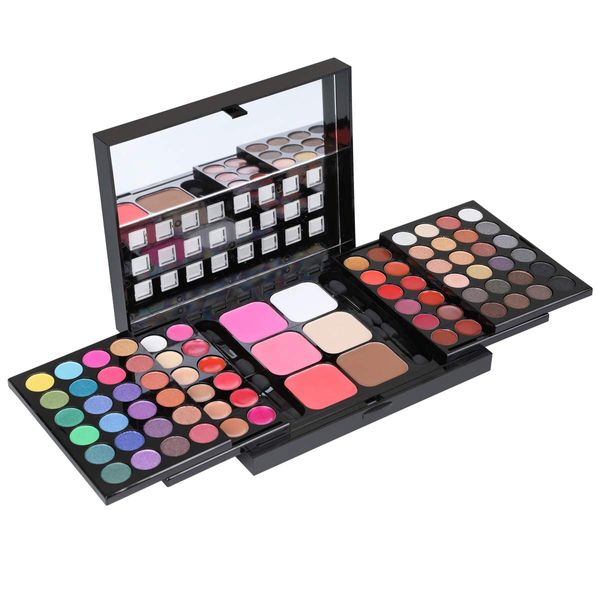 78 Colors Cosmetic Make up Palette Set Kit Combination with Eyeshadows Lip Gloss Blusher Concealer Highlight powder,All-in-One Makeup Kit with Mirror