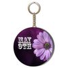 May 9TH Reminder Purple Flower 55mm Keyring Bottle Opener