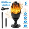 LED Flame Table Lamp Torch Atmosphere Wireless Speaker Stereo Bass Speaker+Pole