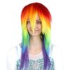 Healifty Rainbow Dash Wig Rainbow Dash Wig Cosplay Wig Gradient Color Charming Full Wigs For Cosplay Girls Party or Daily Use Wig Cap () Fashion Dolls Fashion Dolls