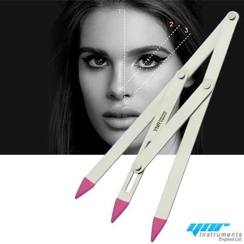 YNR Eyebrow Ruler Golden Ratio Eyebrow Measuring Ruler Eyebrow Caliper, Flexible Removable Ruler, Semi Permanent Eyebrow Tattoo Designing Shaping Tools, Makeup Measure Tool (Red)