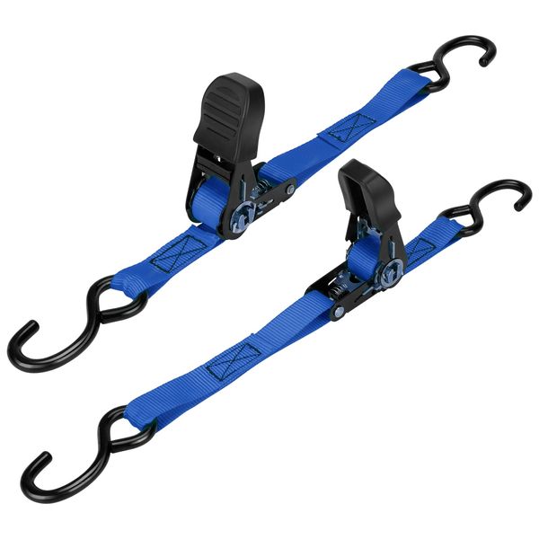 PAULINN Boat Trailer Tie-Downs Straps 1 Inch x 4 FT, 2400 LBS Heavy Duty Adjustable Transom Tie Down Straps Ratchet w/Quick Release Buckle & Anti-Scratch Hooks, for Trailer Marine Jet Ski Pontoon