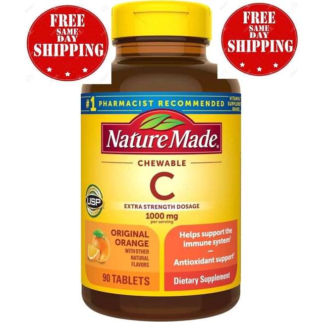 Nature Made Extra Strength Dosage Chewable Vitamin C 1000 mg per serving, Dietar