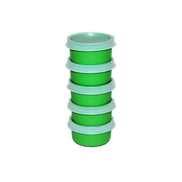Tupperware Set of 5 Smidgets 1 Ounce Mini Containers Green