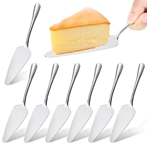 Cake Slice and Pie Server: 8Pcs Cake Pizza Pie Server, Stainless Steel Cake Server Pie Cake Knife, Stainless Steel Cake Slicer and Server Cake Cutter with Serrated Edges for Kitchen, Party and Wedding