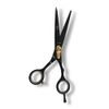 ELF Hairdressing Barber Hair Scissors for Professional Hairdressers Barbers Stainless Steel Hair Cutting Shears - For Salon Barbers, Men, Women, Children and Adults Black - 6 inch