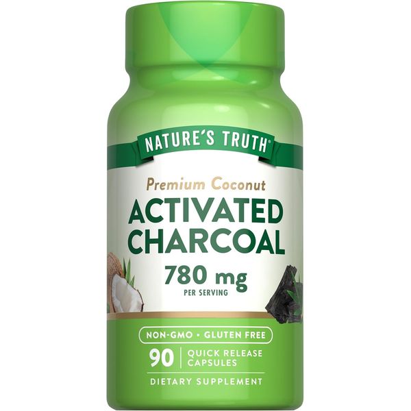 Activated Charcoal Capsules 780mg | 90 Count | Non-GMO | by Nature's Truth