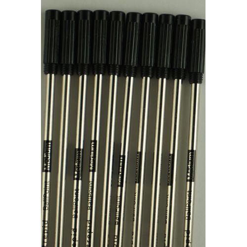 10 Genuine Intrepid Medium Black Ballpoint Refills for All Cross Ballpoint Pens. Comes in Sealed Pack and Also Has Protective Seal on tip (Bulk Pack). (Black)