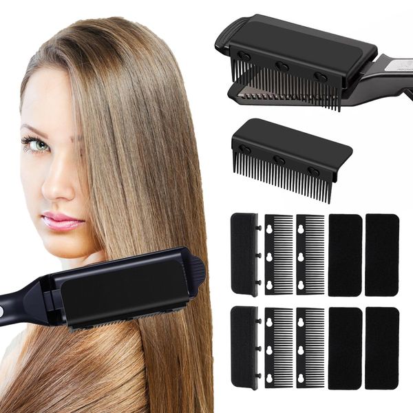 Acrebow 2pack Flat Iron Comb Attachment Clip On, Hair Straightener Comb-Flat Iron Hair Straightener Comb Attachment, Comb Attachment for Flat Iron