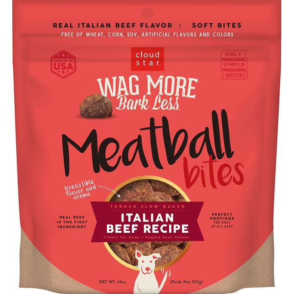 Cloudstar Wag More Meatballs Beef 14 Ounce