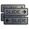 Classic Slide Door Sign - Silver - Small (2 Sets - 4 Signs)