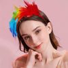 Colorful Feather Fascinator Feather Headbands,Rainbow Feather Headbands Gay Pride Carnival Headdress Wome Cosplay Feather Headdress Bridal Headpiece for Halloween Wedding Party(Rainbow)