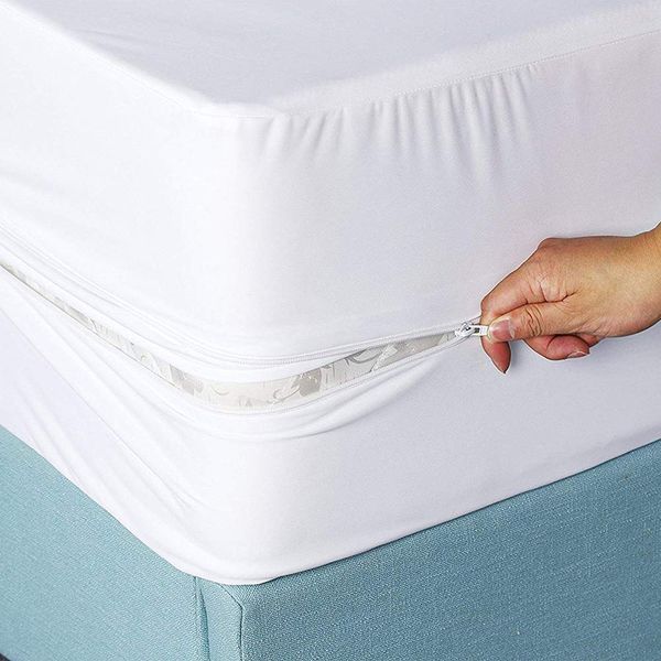 Zipped Waterproof Cot Mattress Protector 120 x 60cm with Zip Cot Sheet Zip Up Mattress Cover Encasement Baby Toddler Cot Bed Protector All Round Protection 15cm Deep Fitted (Cot bed 60x120cm+15cm)