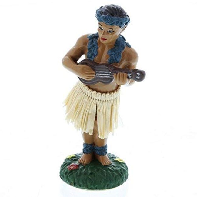 Hawaiian Hula Boy with Ukulele Miniature Dashboard Doll