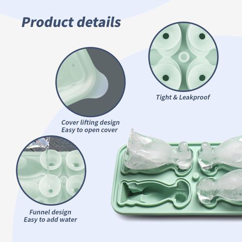 3D Labrador Ice Cube Tray,BPA-Free Ice Cube Molds,Multifunctional Chocolate Mold Great for Jelly, Candy, Whiskey, coffee,soda,Kitchen Accessaries (Green)