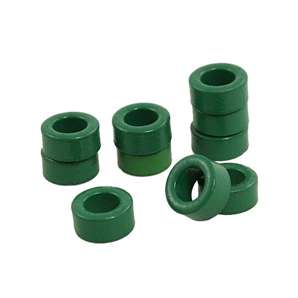uxcell Round Ferrite Magnet Ferrite Core Iron Toroidal Transformer Magnetic Core 10 Pack Green
