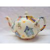 2 Cup teapot in Beach Huts Design by Heron Cross Pottery.