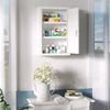 Wall Medicine Cabinet with Lock, Lockable Wall Cabinet, White