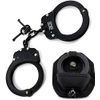 Ace Martial Arts Supply Hinged Heavy Duty Handcuffs and Keys, Black