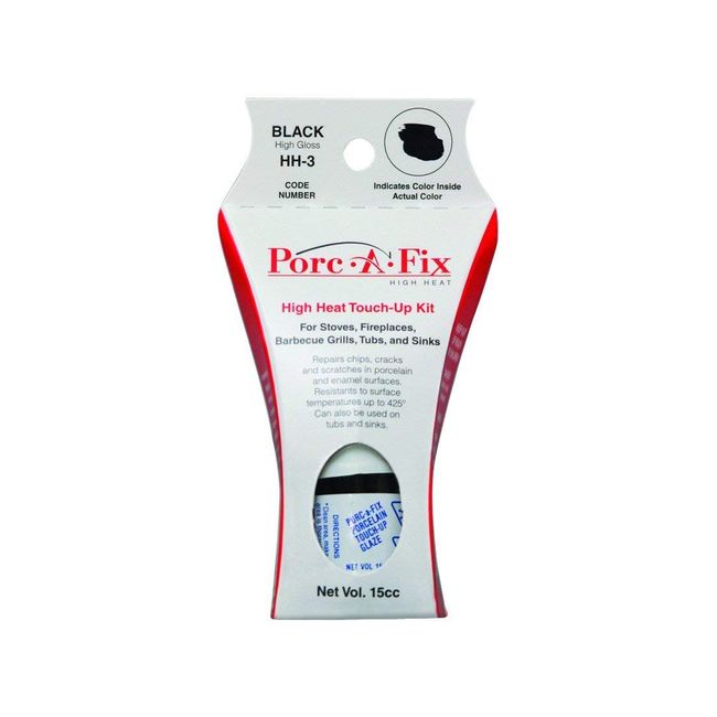 Black PorcaFix Porcelain High Heat Touch up Kit Repairs Porcelain and
