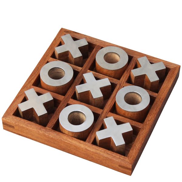 T one wooden Tic Tac Toe Game | board games for adults | Table Top Living Room Decor Fun family Games | board games for family night | board games for kids (Design-1)