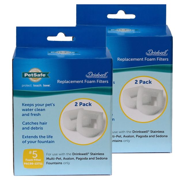 Drinkwell Replacement Foam Filter For Stainless 360, Lotus Pack Of 2 - 4 Filters Total