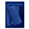 CozyLux Satin Sheets, Queen Size Bed Sheets, Silky 4-Pcs Bedding Set, Navy Blue