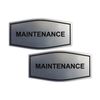 Fancy Maintenance Room Sign (Brushed Silver) - Medium 2 Pack
