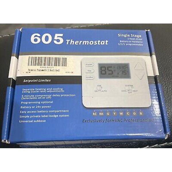 605 single stage 5/1/1 programmable thermostat