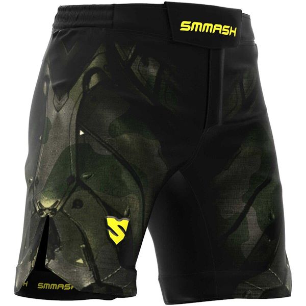 SMMASH MMA Shorts Herren Thaibox Muay Thai Hose Boxhose Sporthose Trainingsshorts Atmungsaktiv Kletterverschluss Abriebfest Ultraleicht