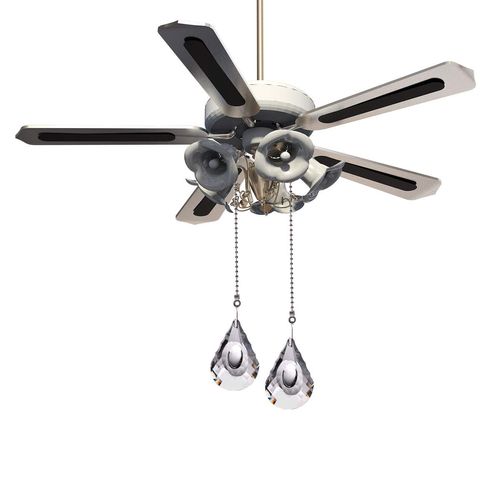 2 Pieces Clear Crystal Pull Chain Extension with Connector for Ceiling Light Fan Chain, Chain 1 Meter Pendant Ornament 76mm Crystal Drop