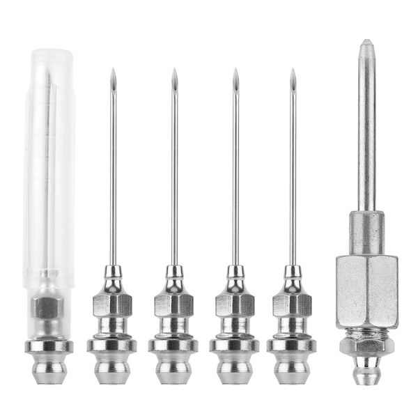 NQEUEPN Grease Needle Nozzle, Grease Injector Needle with Grease Needle Tip Dispenser Grease Fitting Tool for Grease Gun Injection, Used in Small & Confined Spaces