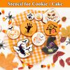 Leesgel Halloween Cake Decorations - 30pcs Coffee Stencils Set for Baking & Crafts