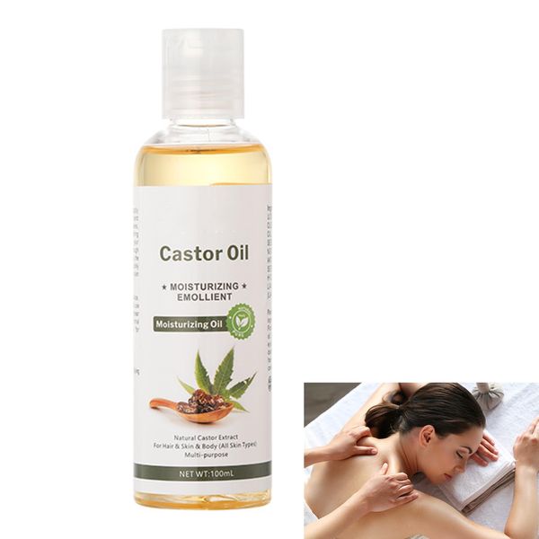 Castor Oil Organic, Massage Oil for Warming, Relaxing, Joint Pain Relief Sensual Body Oil, Natural Massage Oils for Massage Therapy, Eyelashes, Hair, Eyebrows Growth, Moisturiser for Nails and Skin