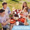 120Pack Red Plastic Plates 9" Disposable Round Plates Microwave-safe for Parties