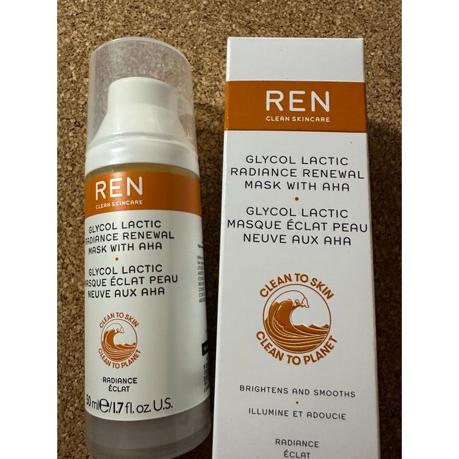 REN Clear Skincare Glycol Lactic Radiance Renewal Mask  1.7oz  NEW Free Ship