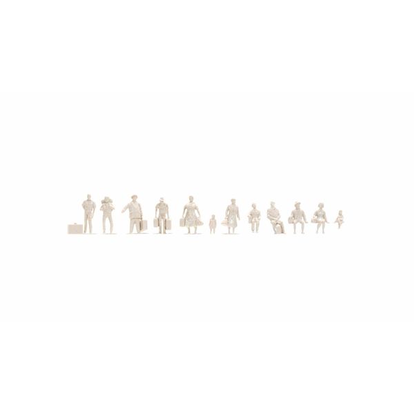 Noch 16001 Passers-by, white, Architecture Line 1:100, multi-coloured