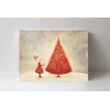 20x16 Minimalist Red Christmas Tree Canvas Wall Art