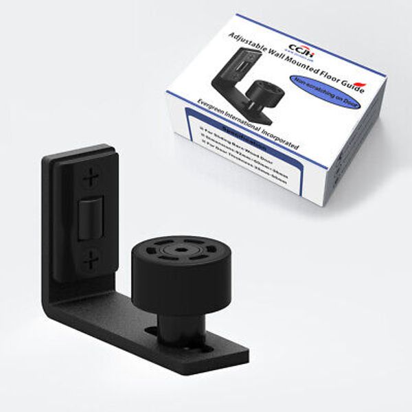 1PC Adjustable Floor Guide Wall Mount Stay Roller Guides Black Sliding Barn Door