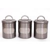 Grey Hammered Metal Tea Coffee Sugar Storage Canister Set