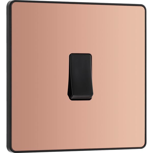 BG Electrical Evolve Single Light Switch, 20A, 2 Way, Polished Copper