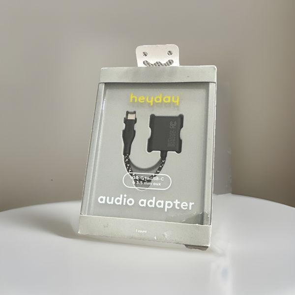 heyday™3.5mm Audio Adaper USB-C To USB  - C Black/Gold