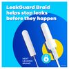 Tampax Pearl Tampons Light Absorbency with BPA-Free Plastic Applicator and LeakGuard Braid, Unscented, 50 Count